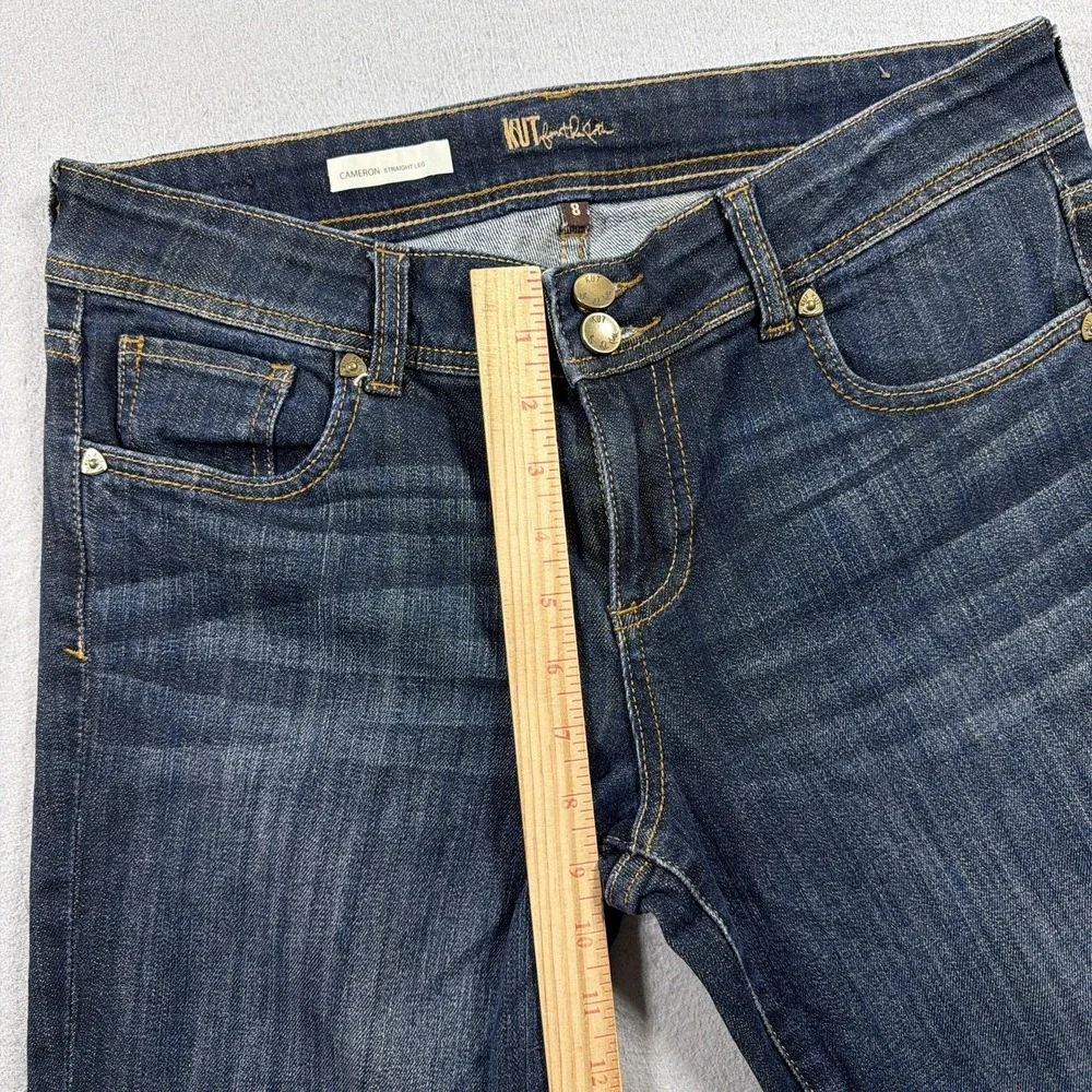 Kut From The Kloth Jeans Womens 8 Blue Cameron Straight Mid Rise Stretch Denim